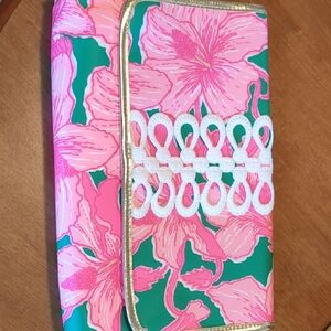 Floral Pink and Green Clutch